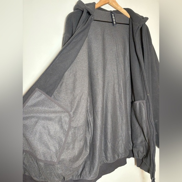 SKIMS Lounge FLEECE OVERSIZED HOODIE Zip Up Jacket S Storm BLACK - Picture 7 of 13